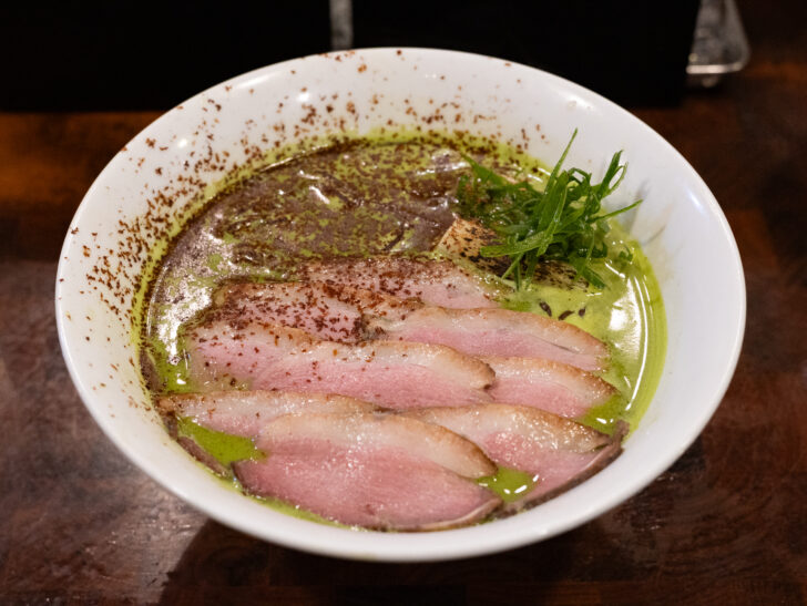 鴨と抹茶のチョコらぁ麺