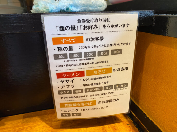 お好み表