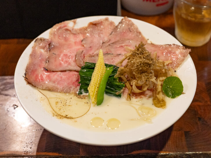 トリュフ削る和牛の冷たいトウモロコシらぁ麺